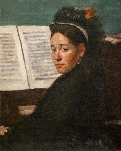 ピアノを弾くミス・ディーハウ1870年頃油彩・キャンバス 作： Edgar Degas
