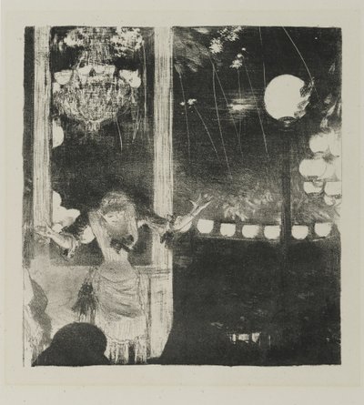 1877-78年のカフェデアンバサドゥールでのミスベカット（織り紙のリソ） 作： Edgar Degas