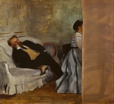 ムッシュとマダムエドゥアールマネ。 1868-69 作： Edgar Degas