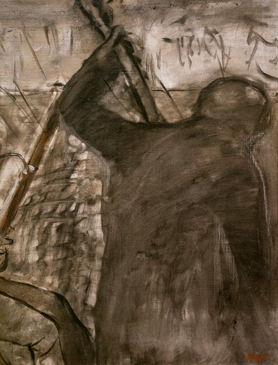 オーケストラの音楽家たち（詳細）。1870年頃油彩・キャンバス 作： Edgar Degas