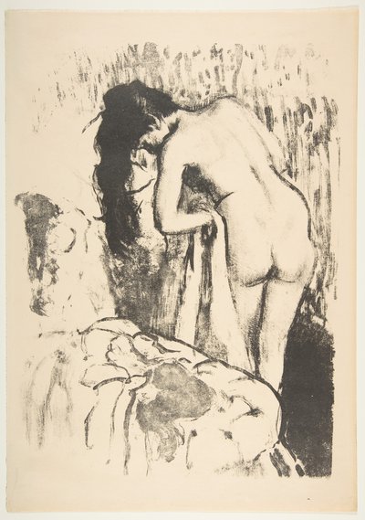 裸の女性が立って、体を乾かす、1891-92年。 作： Edgar Degas