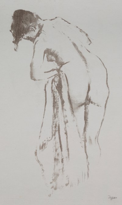 裸の女性, ∥で∥, タオル, 地位 作： Edgar Degas