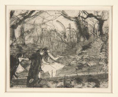 ステージIII、1877（ソフトグラウンドエッチングと紙のルーレット） 作： Edgar Degas