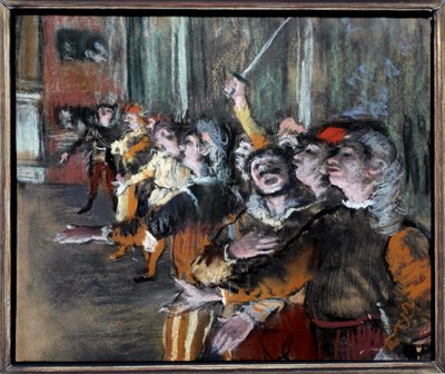 エドガー・ドガ（1834-1917）のモノタイプに描かれたパステルのエキストラまたは合唱団 1877年 日0.27x0.32 m パリ、オルセー美術館 作： Edgar Degas