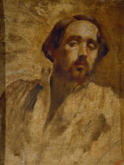 ワークショップのブラウスを着たアーティストの肖像 作： Edgar Degas
