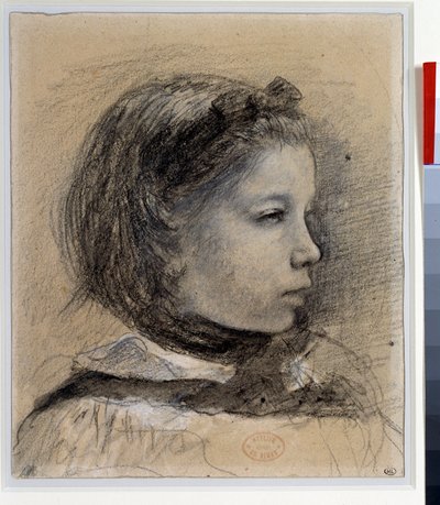 ジュリア・ベレリーの肖像 「ベレリー家」のための習作 エドガー・ドガ（1834-1917）によるデッサン 1858-1859年頃 薄さ0,23 x 0,19 m パリ。ルーヴル美術館 作： Edgar Degas