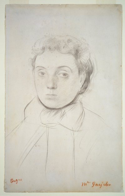 ジョゼフィーヌ・ゴジェリンの肖像、1867年以前（紙にチョーク） 作： Edgar Degas