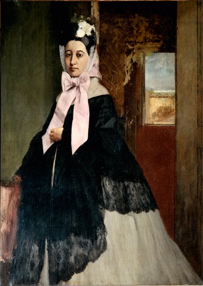 テレーズ・ド・ガスの肖像」（ドガ）1863年頃（油彩・キャンバス 作： Edgar Degas