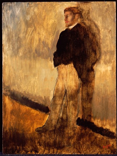 ポケットに手を入れて立っている男性の肖像画 作： Edgar Degas
