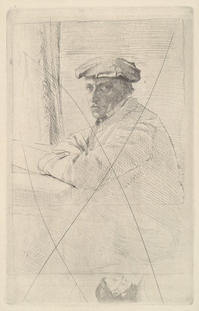 彫刻家ジョセフトゥルニーの肖像、1857年（エッチングのキャンセル） 作： Edgar Degas