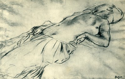 19世紀後半、1943年に横たわる女性のヌード。 作： Edgar Degas