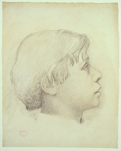 ルネ・ド・ガス 1855年頃（象牙紙に黒チョーク） 作： Edgar Degas