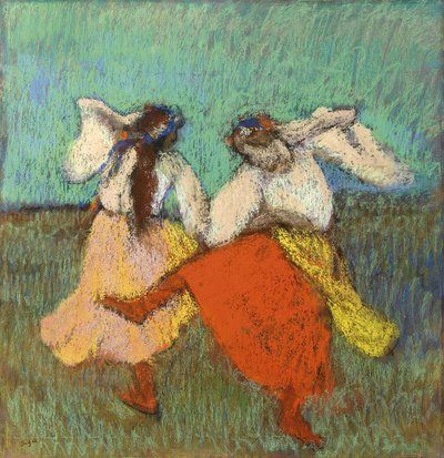 ドガ、エドガー（1834-1917）の「ロシアの踊り子」。紙にパステル、サイズ：63x60,8、1899年頃、個人蔵 作： Edgar Degas