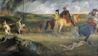 中世の戦争のシーン、1865年頃（キャンバスに油彩） 作： Edgar Degas