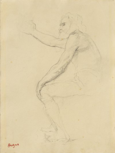 着席の老人、1862年 作： Edgar Degas