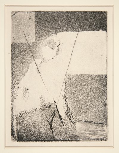 ボンネットとショールで座っている女性 作： Edgar Degas