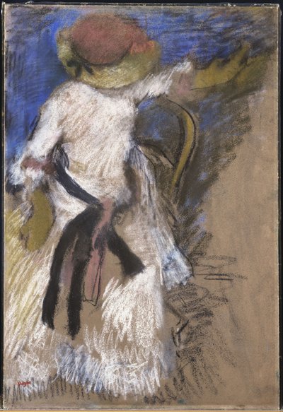白いドレスを着た女性、c.1888-92 作： Edgar Degas