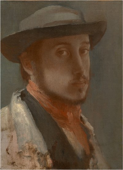 自画像、c。 1858 作： Edgar Degas