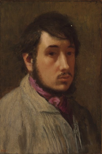 自画像、c。 1858 作： Edgar Degas