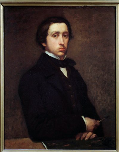 肖像画の中の自画像あるいはドガ エドガー・ドガ（1834-1917）1855年 日。0,81x0,64 m Paris, musee d