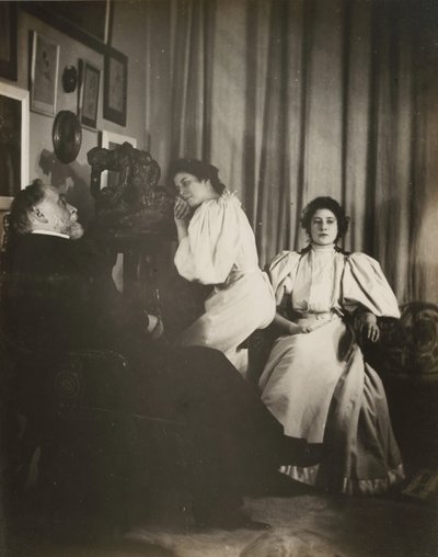 [クリスティーヌとイヴォンヌ・ルロールとの自画像]、おそらく1895-96年。 作： Edgar Degas