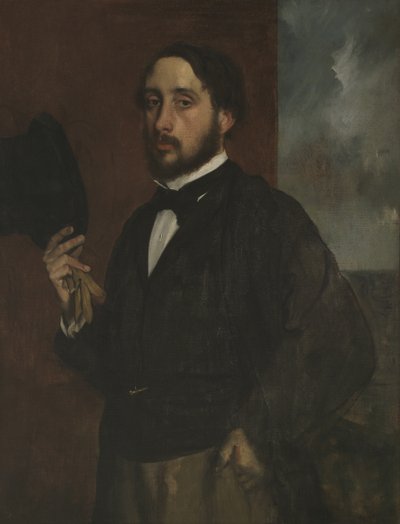 隆起した帽子を着用した自画像、約1863年 作： Edgar Degas