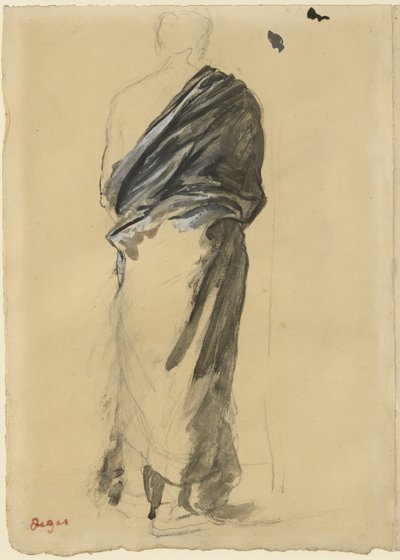 カーテンの研究、1860-65 作： Edgar Degas