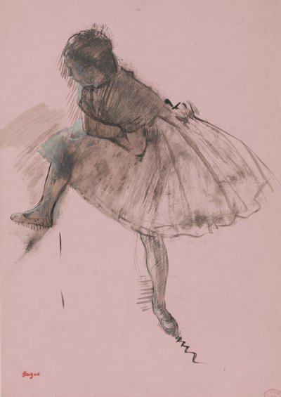 バレエダンサーの研究、ダンサーの2つの研究verso、ca。 1873年。 作： Edgar Degas