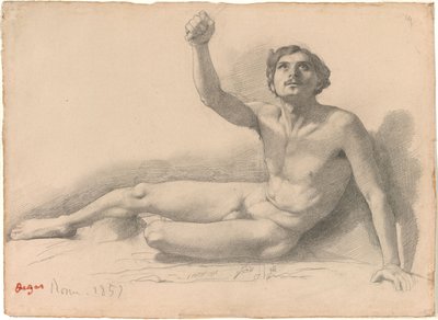 男性ヌードの習作 作： Edgar Degas