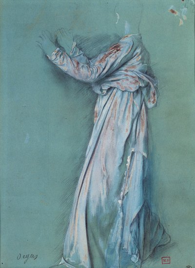 セミラミス」（1860～62年頃）のためのドレープを着た女性の習作。エドガー・ドガ（1834-1917）によるドローイング 作： Edgar Degas