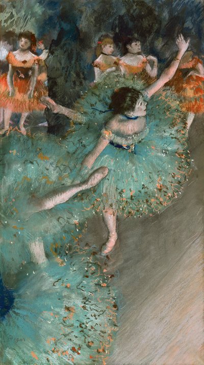 揺れるダンサーDancer in Green、1877-1878 作： Edgar Degas