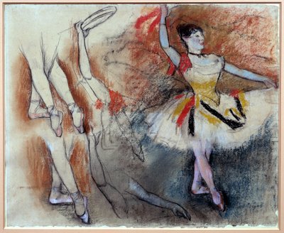 タンバリンの踊り子 エドガー・ドガ（1834-1917）のパステルと黒鉛筆による習作。1882年 日0,58x0,46 m パリ、オルセー美術館 作： Edgar Degas