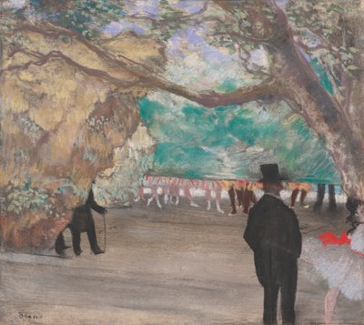 カーテン、1880年頃（板に敷いた紙の上に木炭の上にパステル） 作： Edgar Degas