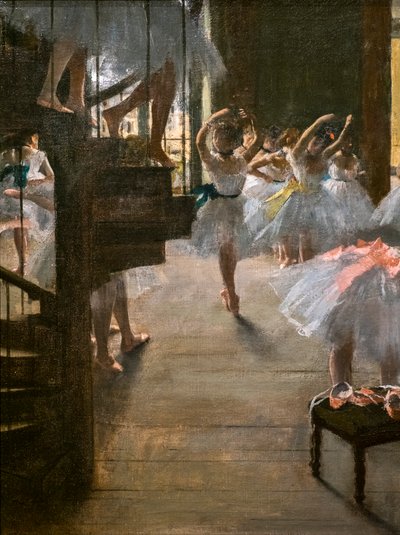 ダンス教室（詳細）。1873.キャンバスに油彩。 作： Edgar Degas
