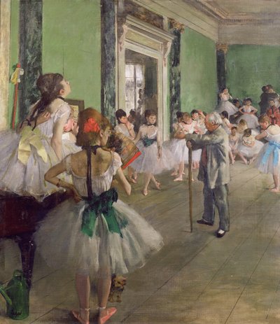 ダンスクラス、c.1873-76（キャンバスに油彩） 作： Edgar Degas