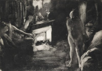 ファイヤーサイド、カリフォルニア州。 1876-77。 作： Edgar Degas