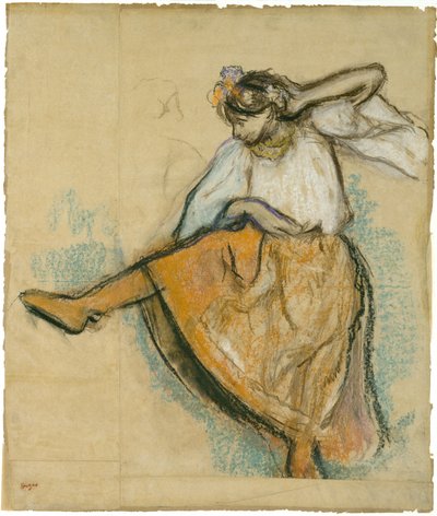 The Russian Dancer, c.1895 (パステル、木炭、接合紙、ボード) 作： Edgar Degas