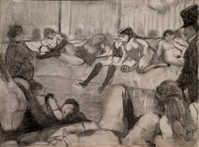 ザ・サロン1879.モノタイプは黒インク、パステルで強調。 作： Edgar Degas