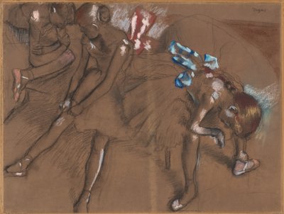 休憩する 3 人のダンサー、c. 1880年。 作： Edgar Degas
