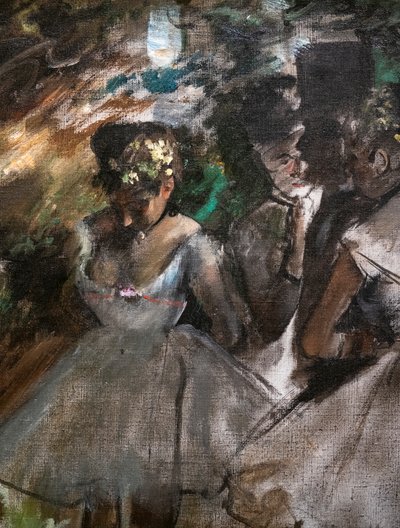舞台裏の3人のダンサー（詳細）。1880-1885.油彩・キャンバス 作： Edgar Degas