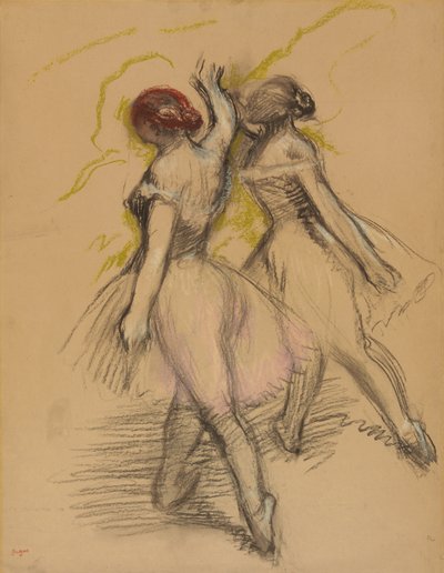 2人のダンサー。 2人の踊るダンサー、1889年 作： Edgar Degas