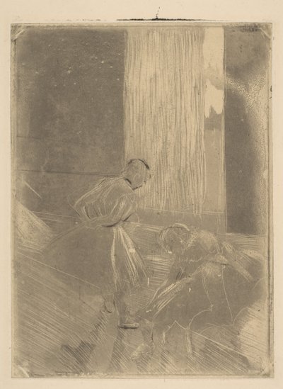 1877-78年のリハーサル室での2人のダンサー。 作： Edgar Degas