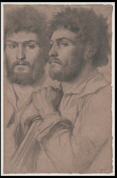 男の2つの肖像研究、1856-57年 作： Edgar Degas