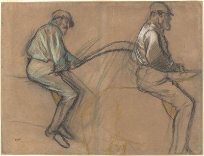 ジョッキーの2つの研究、c。 1884年。 作： Edgar Degas