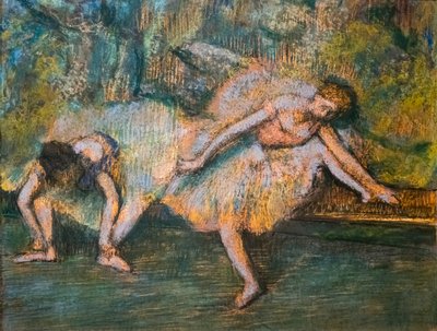 二人のダンサー。1900年頃の作品。パステル、紙、厚紙 作： Edgar Degas