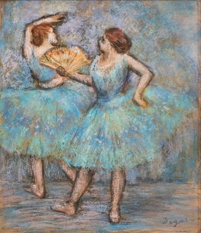 二人のダンサー。1905年頃。厚紙にパステル。 作： Edgar Degas