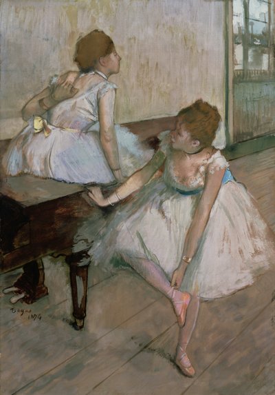 1874年に休んだ2人のダンサー 作： Edgar Degas