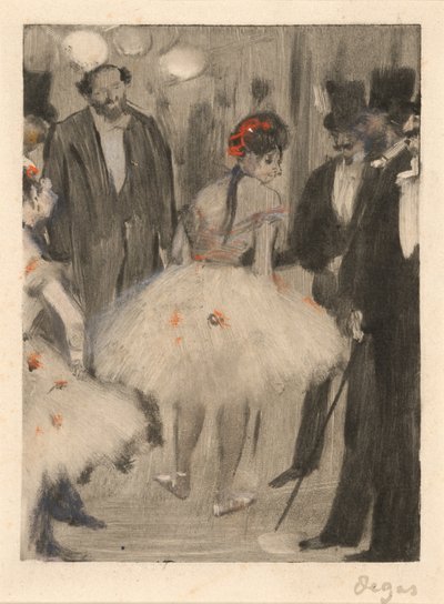 カヴァルカンティ侯爵が見守る中、賞賛されるヴィルジニー c. 18761877。 作： Edgar Degas