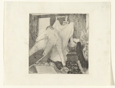 お風呂から上がり、女性からタオルを渡される女性 ラ・ソーティ・デュ・バン 作： Edgar Degas