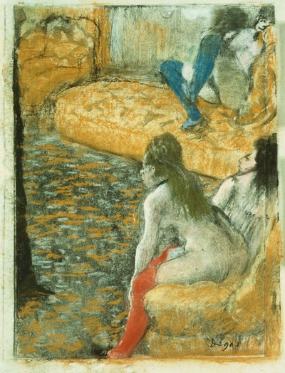 クライアントを待つ、c.1879 作： Edgar Degas